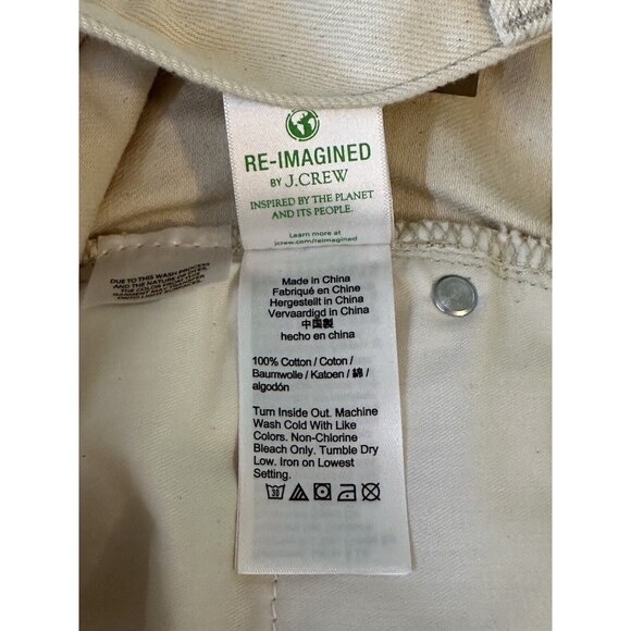J. CREW Full Length Classic Straight Jeans Cream Ecru Women's SIZE 32 NWT - Picture 6 of 10